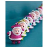Tesco Bright Glitter Santa Christmas Decoration, 6 Pack