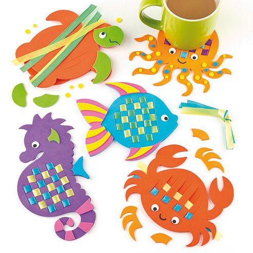 Image of Sealife Weaving Craft Coaster Kits (pack Of 6)