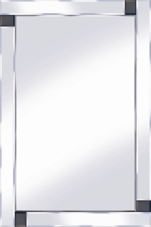 Image of Pharmore Ltd Classic Off Corner Mirror - Black / Silver