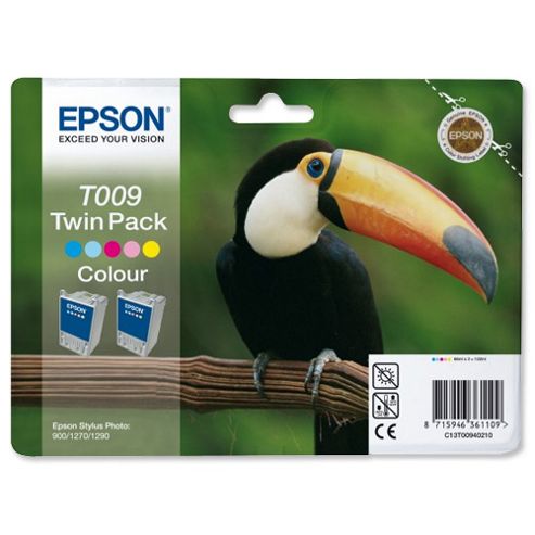 Image of Epson T009 (twin Pack) Five Colour Ink Cartridge (cyan/light Cyanmagenta /light Magenta/yellow/black) For Stylus Photo 1270 Printer