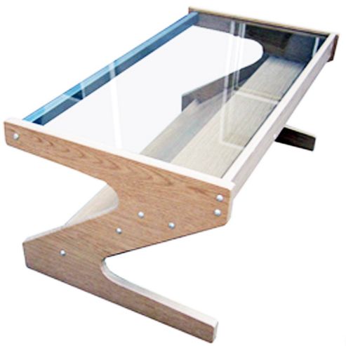 Image of Z - Glass Coffee Table / Tv Unit - White Oak