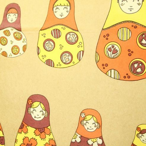 Image of Decopatch Sheet Ref. 541 Russian Dolls Gold