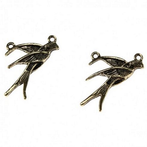 Image of Swallow Charm - Gold - 2 Pack