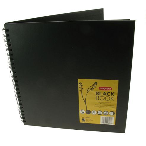 Image of Derwent Hardback Black Sketchbook - 12" Square