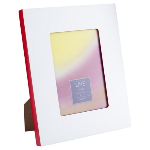 Image of Tesco 2 Tone Photo Frame White/red 5 X 7"