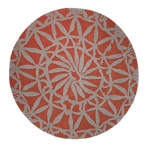 Image of Esprit Oriental Lounge Burnt Orange Tufted Rug - Round 250 Cm X 250 Cm (8 Ft 2 In X 8 Ft 2 In)