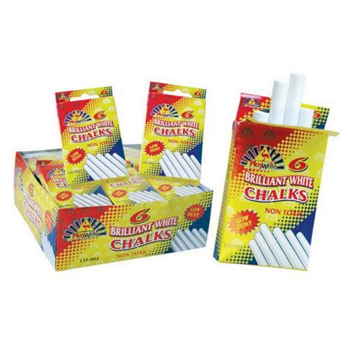 Image of Playwrite Brilliant White Chalks 6 Pack