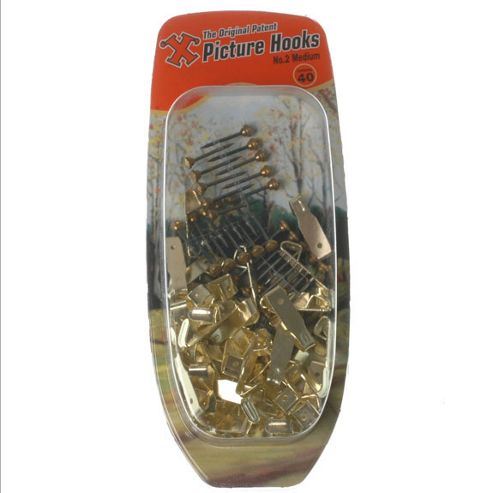Image of Shaw X Picture Hooks Brass Plated No.2 X40
