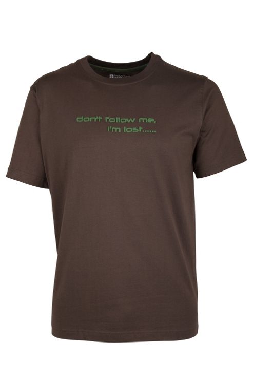 Image of Don't Follow Me Short Sleeved Tee Cotton T Shirt Lightweight Breathable - Brown