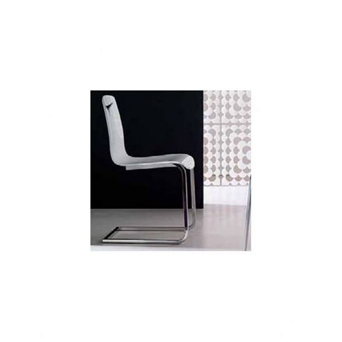 Image of Ozzio Design Yuppie Bis Chair (set Of 2) - Chrome - High Gloss White Lacquered