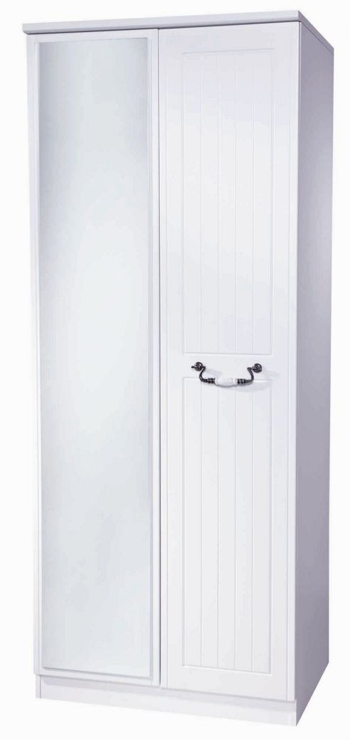 Image of Welcome Furniture Coniston 76.2 Cm Wardrobe With Mirror - White
