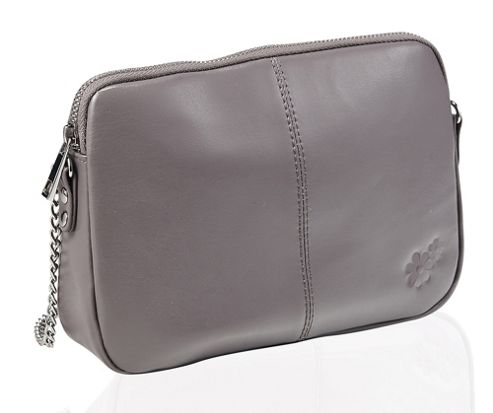 Image of Mocha Leather Flower Embossed Bag
