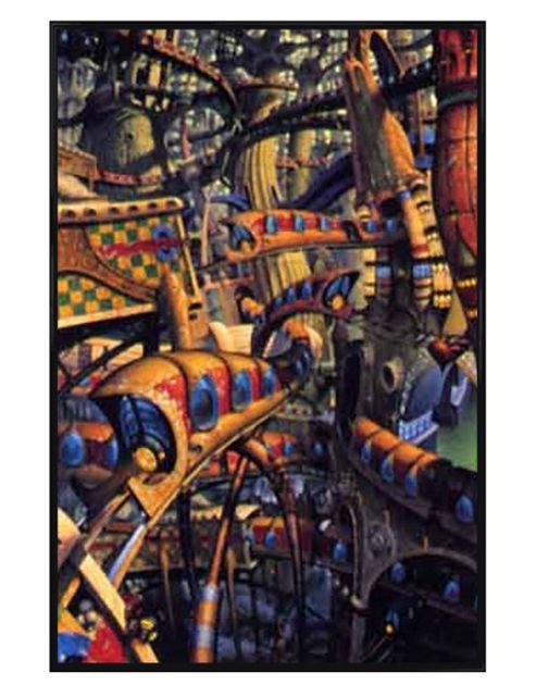Image of Dan Seagrave Gloss Black Framed Temple Terminal Poster