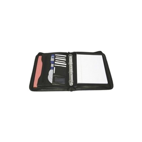 Image of Monolith Conference Folder Zipped Leather A4 Black 2924