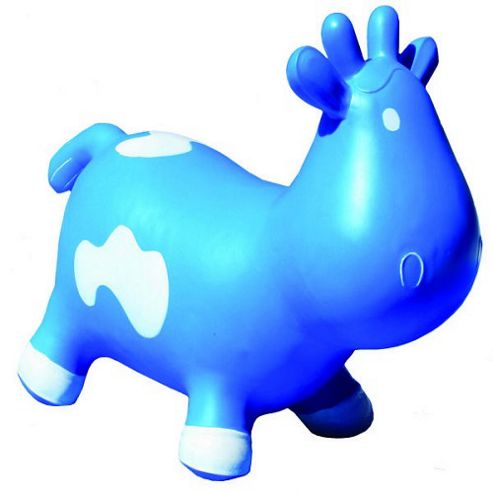 Image of Betsy Inflatable Cow Space Hopper - Blue & White