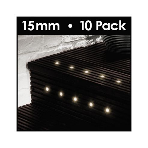 Image of Minisun Pack Of 10 Led 15mm Decking Lights In White