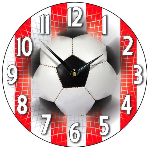 Image of Smith & Taylor Football Wall Clock In Red And White Stripe