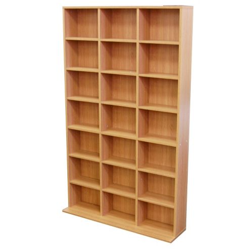 Image of 588 Cd / 378 Dvd Blu-ray Media Storage Unit - Oak