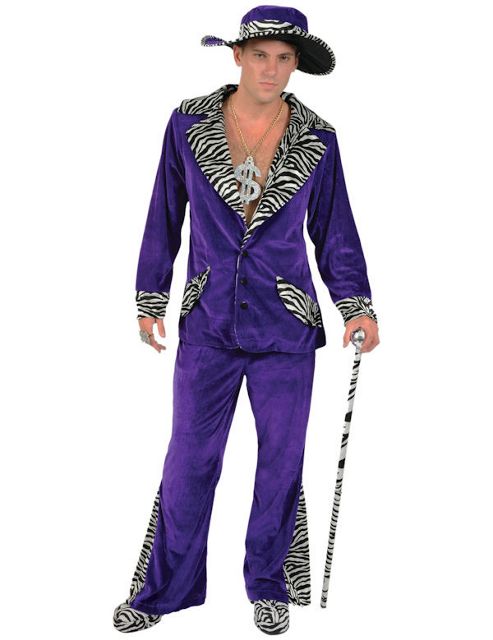 Image of Purple Pimp Costume & Hat Small