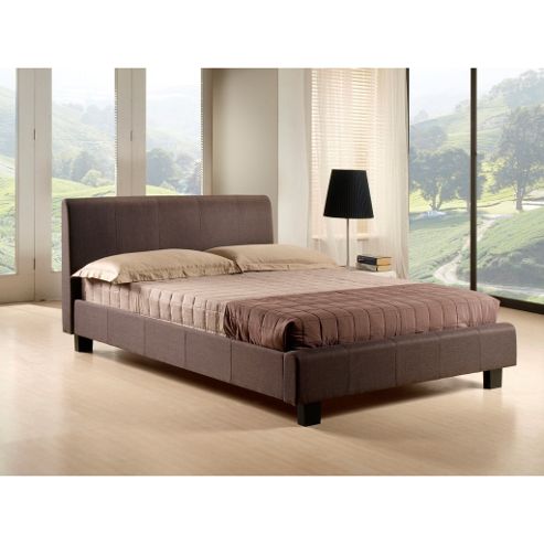 Image of Brown Fabric Bed Frame - Small Double 4ft