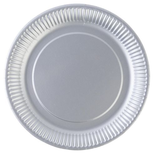 Image of Tesco Silver Paper Plates 23cm 8 Pack