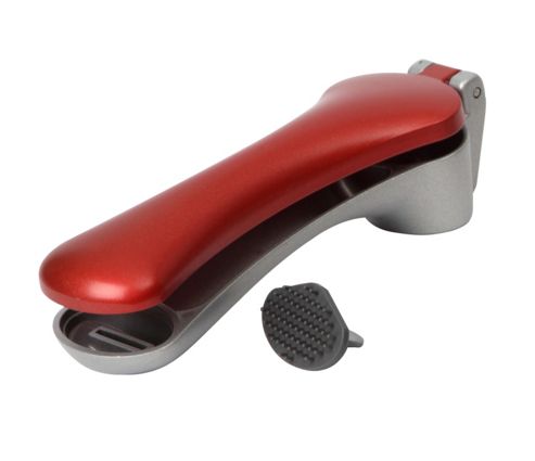 Image of Dexam Non-stick Garlic Press With Cleaner, Red