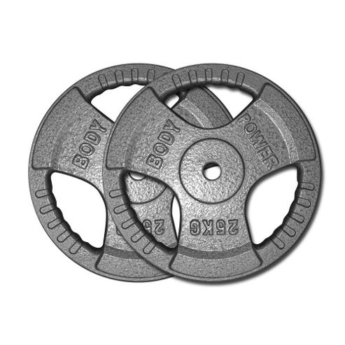 Image of Body Power Standard Tri Grip Discs 25kg (x2)