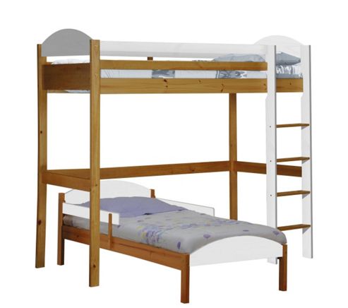 Image of Maximus L Shape High Sleeper Antique With White Details