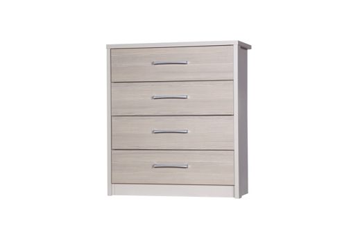 Image of Alto Furniture Avola 4 Drawer Chest - Cream Carcass With Champagne Avola