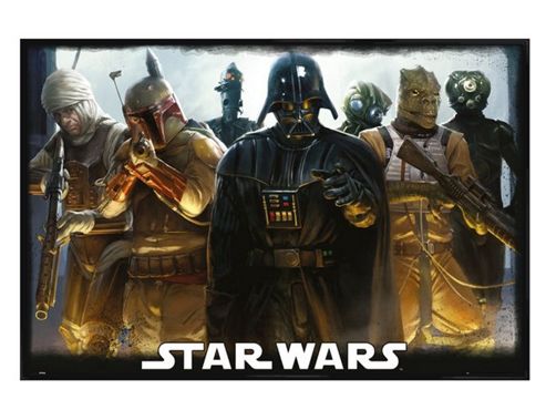 Image of Gloss Black Framed Star Wars Bounty Hunters Poster