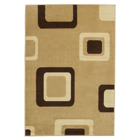 Image of Think Rugs Diamond Beige Budget Rug - 120 Cm X 170 Cm (3 Ft 11 In X 5 Ft 7 In)