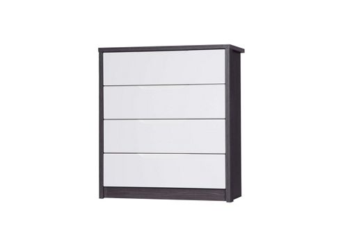 Image of Alto Furniture Avola 4 Drawer Chest - Grey Avola Carcass With Cream Gloss