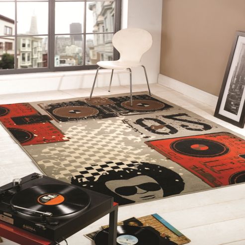 Image of Retro Funky Beat Box Multi 120x160 Cm Rug