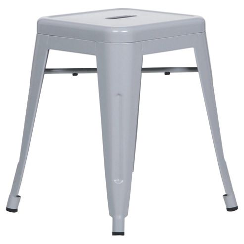 Image of Marseille Metal Stacking Stool Low Silver