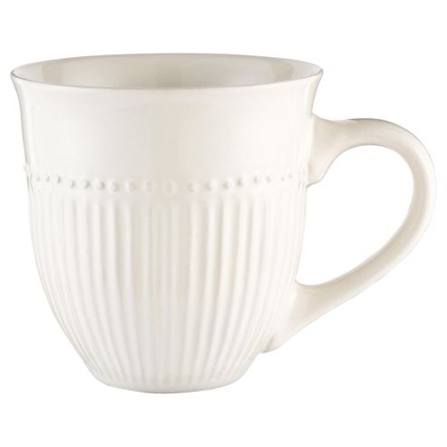 Image of Tesco Cream Ribbed Mug Single