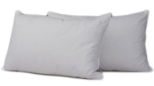 Image of Luxury Duck Feather And Down Pillow Pair 100% Cotton Cover