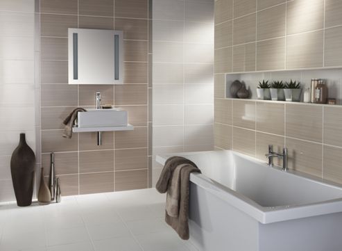 Image of Brighton Ivory Ceramic Wall Tile 248x398 Box Of 10 (0.99 M-- / Box)