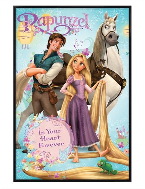 Image of Gloss Black Framed Rapunzel In Your Heart Forever Poster