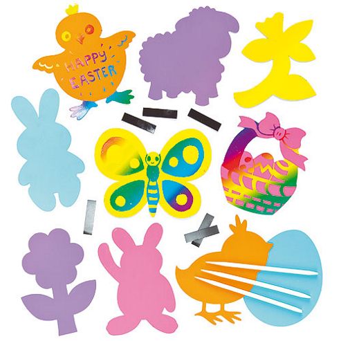Image of Easter Coloured Scratch Art Magnets (pack Of 10)