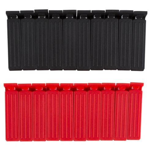 Image of Tesco Bag Clips Black/red 20pc