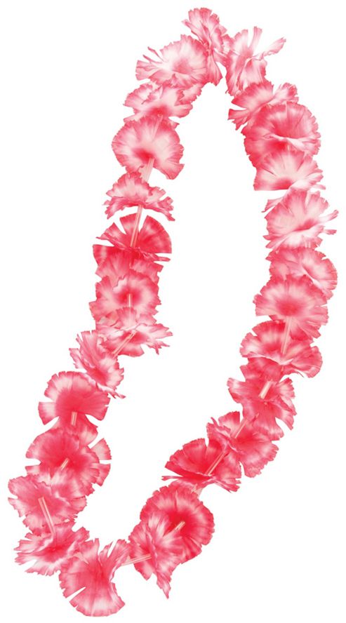 Image of Rubies Fancy Dress Costume - Hawaiian Flower Lei - Pink & White - Length 100cm