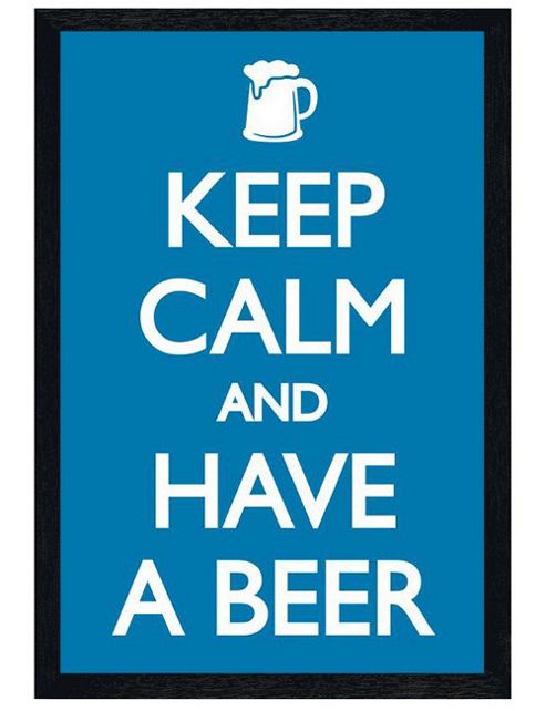 Image of Black Wooden Framed Keep Calm And Have A Beer Poster