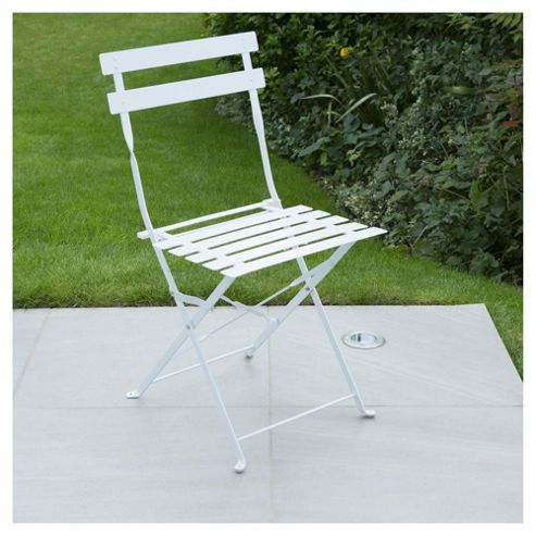 Image of Metal Folding Bistro Chair, White