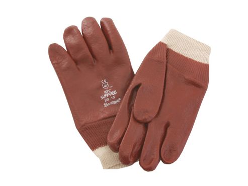 Image of Kent Glove Pvc Knitwrist Red 8.5in