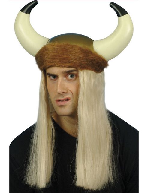 Image of Fur Trim Viking Helmet