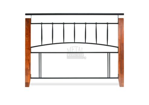 Image of Metalbedsltd Kentucky Metal Headboard - Black/oak - Single