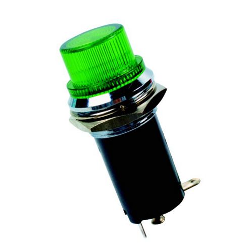 Image of Bayonet Bulb Light Lampholder Chromed Bezel Green