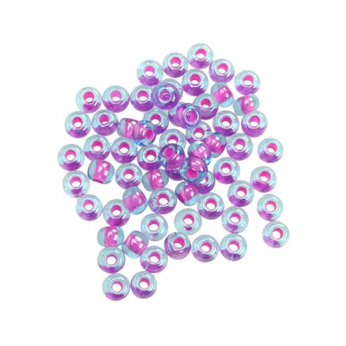Image of Czech Seed Bead 2/0 Aqua/purple Lined