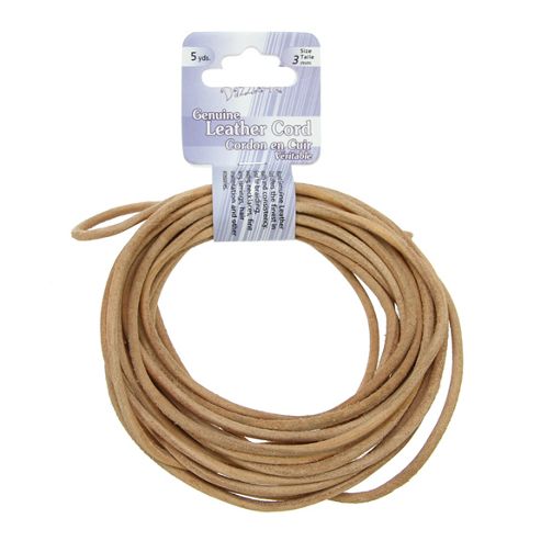 Image of Leather Cord 3mm Round Natural 5yds