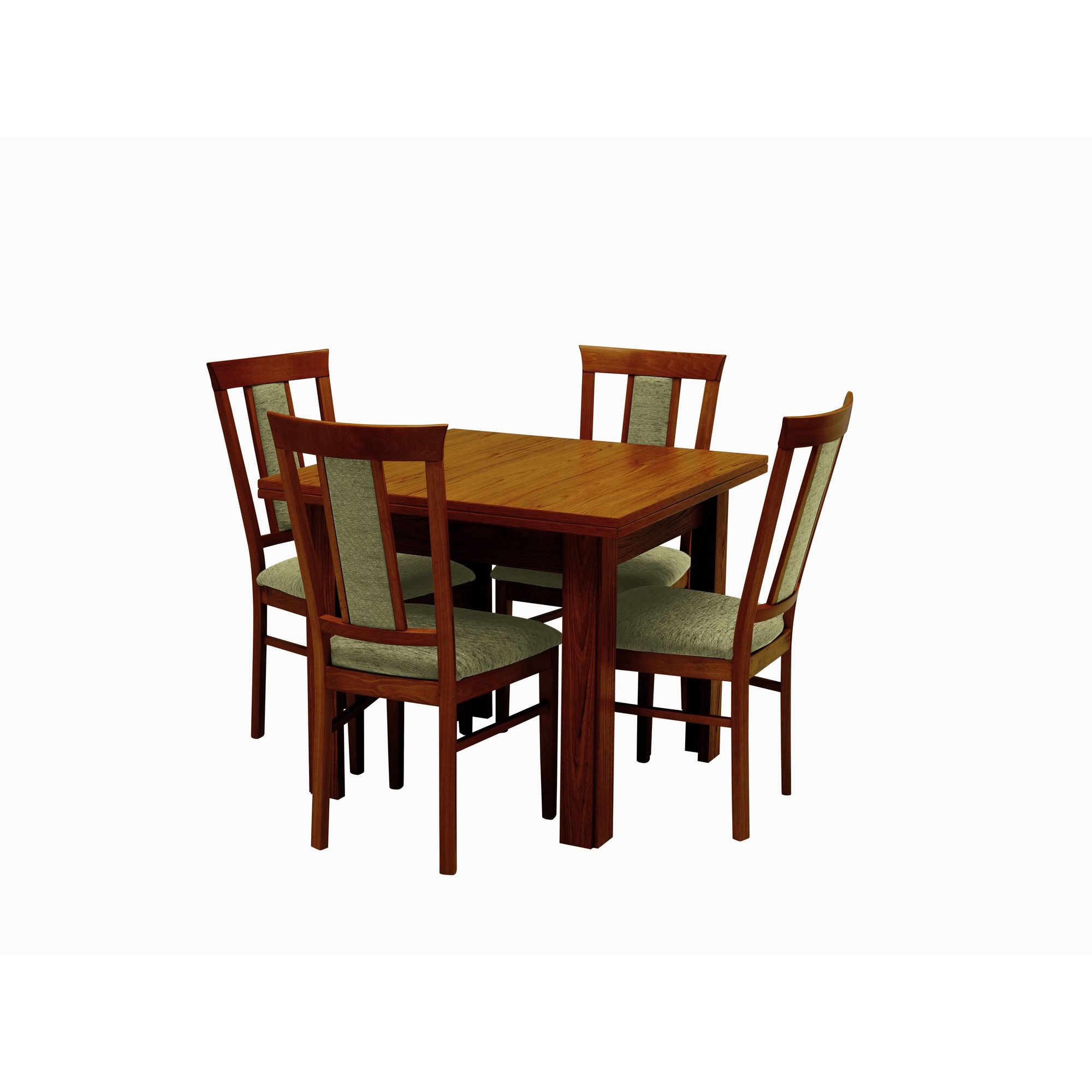 Caxton Byron Extending Dining Set with Padded Back Chairs in Mahogany - Green at Tescos Direct